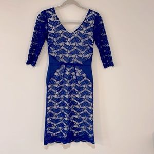 Antonio Melani royal blue lace pencil dress. Size 0.
